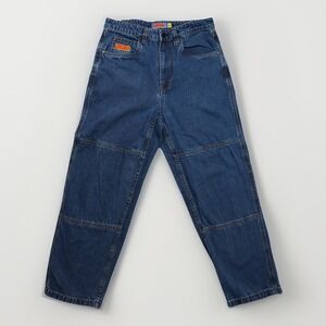 EMPYRE Jeans Sz 30 Actual Fit 31x29 Baggy Tapered Double Knee Embroidered Denim